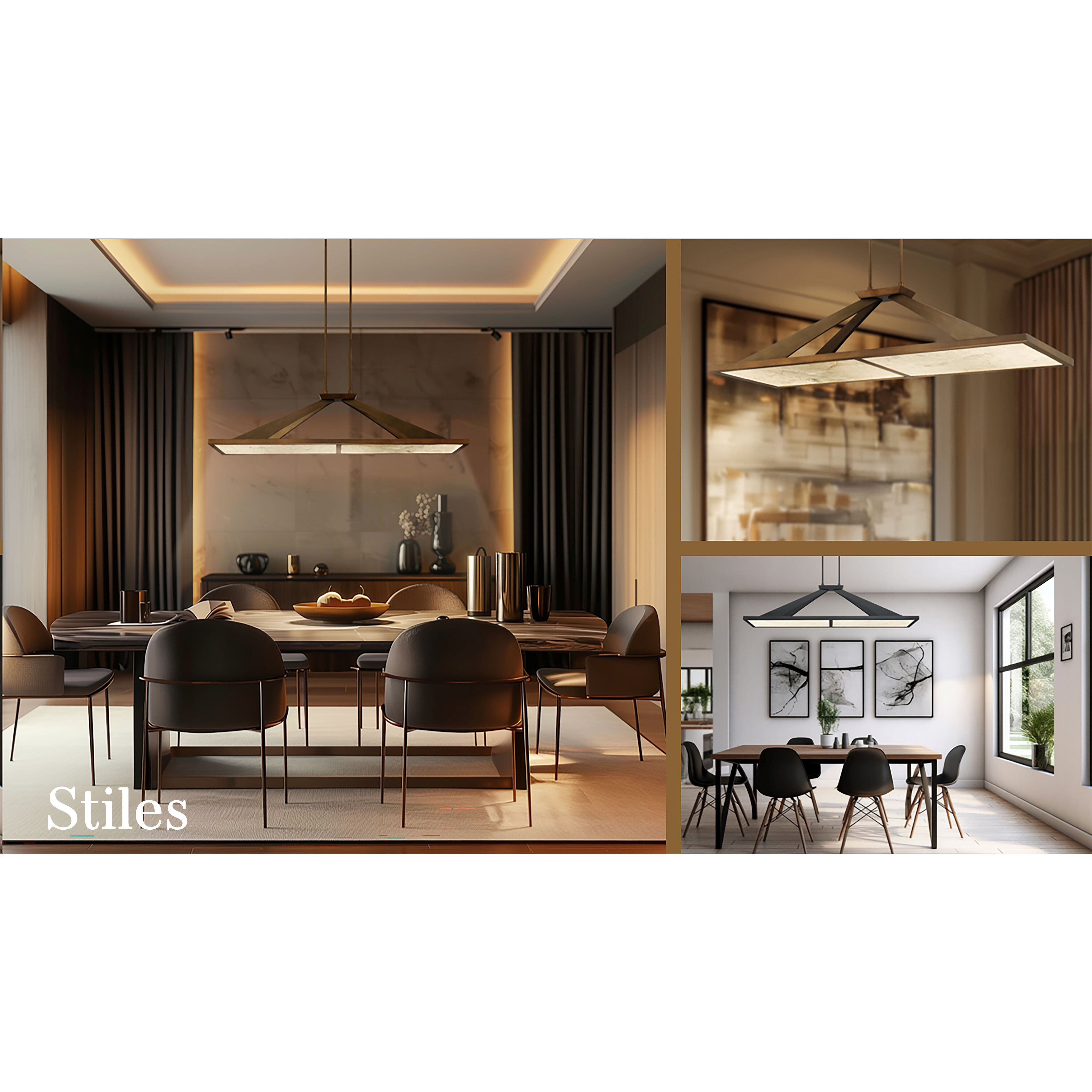 Stiles LED 48 inch Sand Coal Island Chandelier Ceiling Light